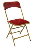 Chaise pliante velours bordeaux